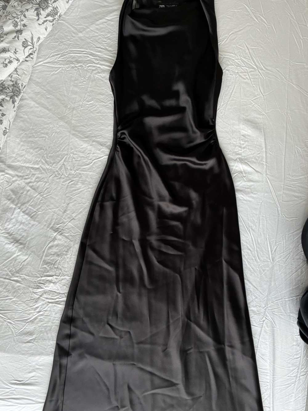 Zara Black Satin Maxi Dress